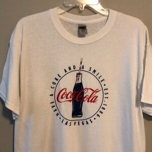 Coca Cola T Shirt Las Vegas White Red SZ L Unisex NWOT